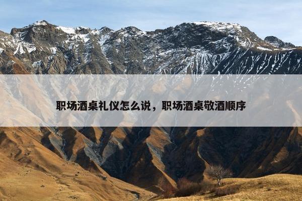 职场酒桌礼仪怎么说，职场酒桌敬酒顺序