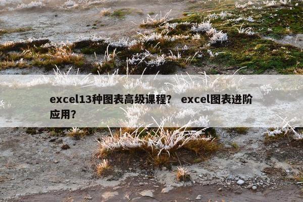 excel13种图表高级课程？ excel图表进阶应用？