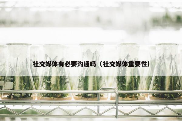 社交媒体有必要沟通吗（社交媒体重要性）