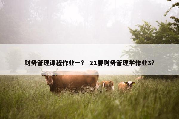 财务管理课程作业一？ 21春财务管理学作业3？