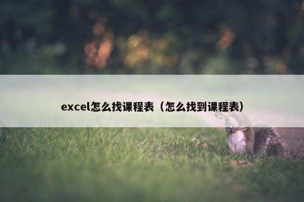 excel怎么找课程表（怎么找到课程表）