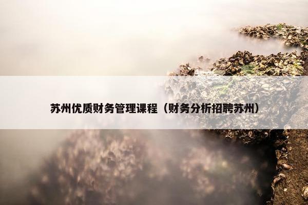 苏州优质财务管理课程（财务分析招聘苏州）