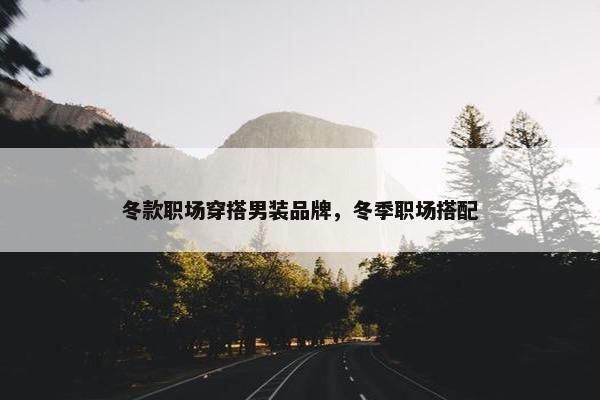冬款职场穿搭男装品牌，冬季职场搭配