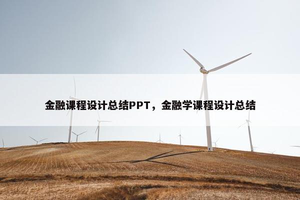 金融课程设计总结PPT，金融学课程设计总结
