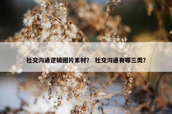 社交沟通逻辑图片素材？ 社交沟通有哪三类？