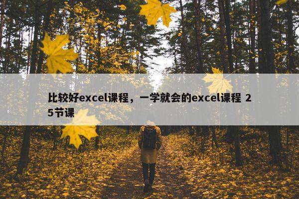 比较好excel课程，一学就会的excel课程 25节课