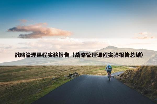 战略管理课程实验报告（战略管理课程实验报告总结）
