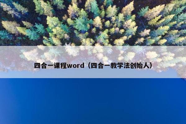 四合一课程word（四合一教学法创始人）