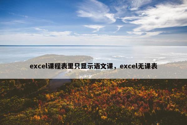 excel课程表里只显示语文课，excel无课表