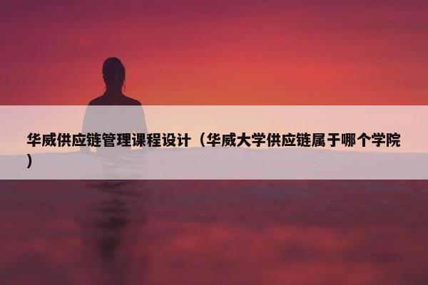 华威供应链管理课程设计（华威大学供应链属于哪个学院）