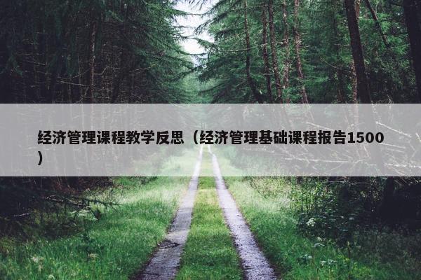 经济管理课程教学反思（经济管理基础课程报告1500）