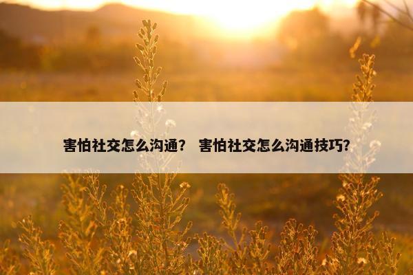 害怕社交怎么沟通？ 害怕社交怎么沟通技巧？