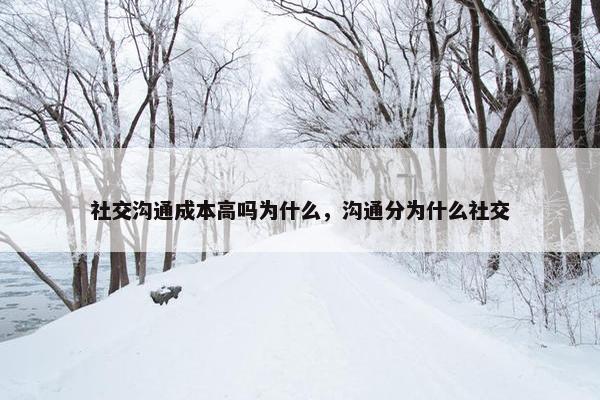 社交沟通成本高吗为什么，沟通分为什么社交