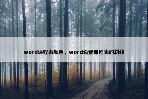 word课程表颜色，word设置课程表的斜线