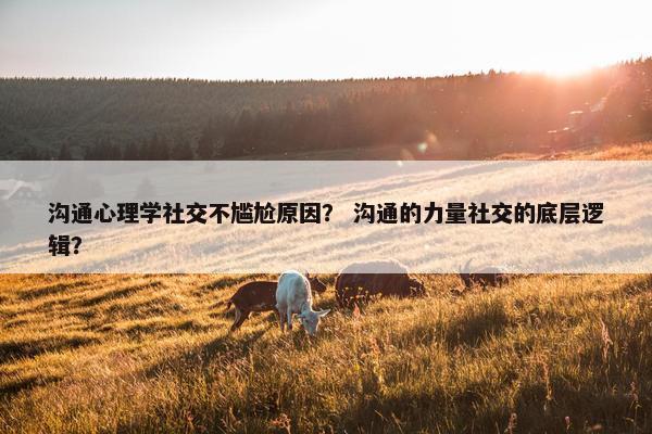 沟通心理学社交不尴尬原因？ 沟通的力量社交的底层逻辑？