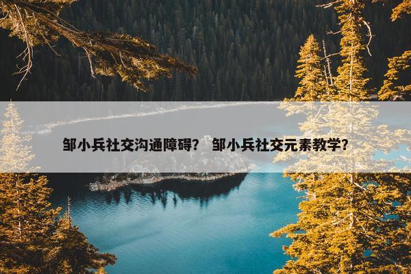 邹小兵社交沟通障碍？ 邹小兵社交元素教学？