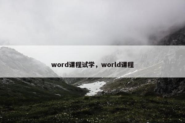 word课程试学，world课程