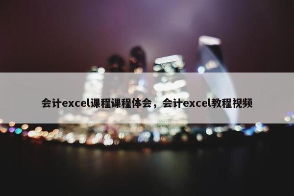 会计excel课程课程体会，会计excel教程视频