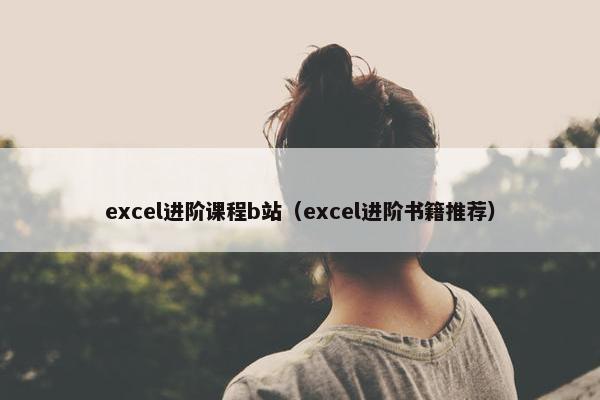 excel进阶课程b站（excel进阶书籍推荐）