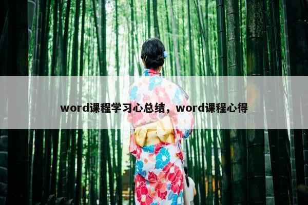 word课程学习心总结，word课程心得