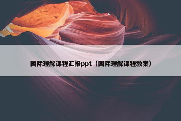 国际理解课程汇报ppt（国际理解课程教案）