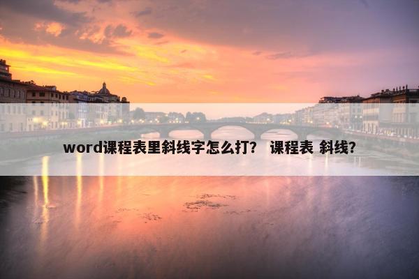 word课程表里斜线字怎么打？ 课程表 斜线？