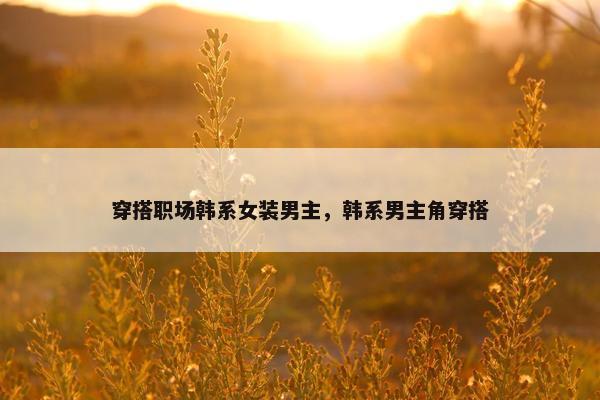 穿搭职场韩系女装男主，韩系男主角穿搭