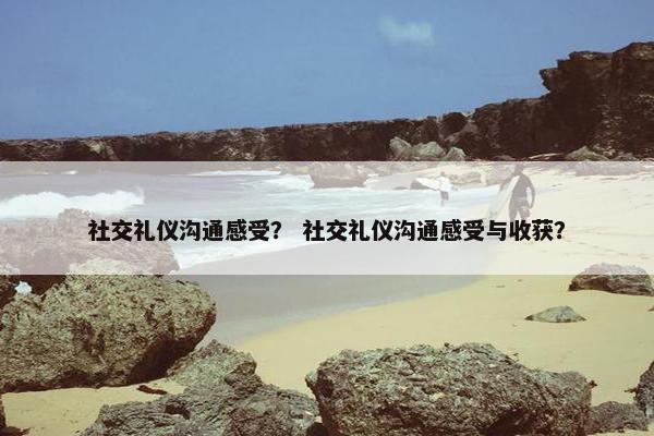 社交礼仪沟通感受？ 社交礼仪沟通感受与收获？
