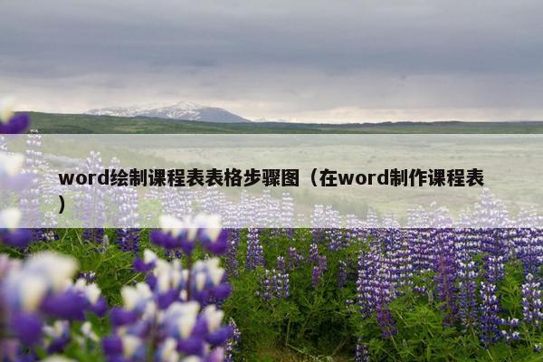 word绘制课程表表格步骤图（在word制作课程表）