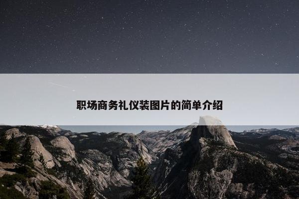 职场商务礼仪装图片的简单介绍