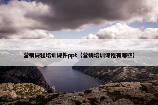 营销课程培训课件ppt（营销培训课程有哪些）
