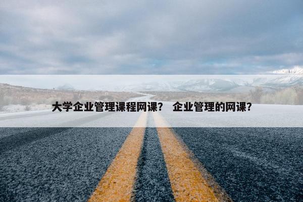大学企业管理课程网课？ 企业管理的网课？