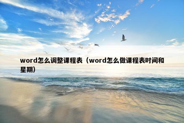 word怎么调整课程表（word怎么做课程表时间和星期）