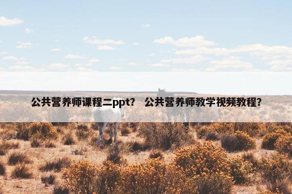 公共营养师课程二ppt？ 公共营养师教学视频教程？