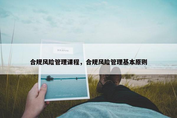 合规风险管理课程，合规风险管理基本原则