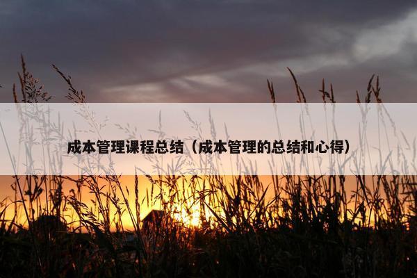 成本管理课程总结（成本管理的总结和心得）