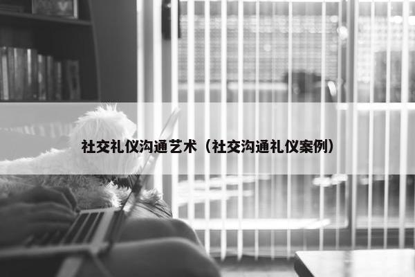 社交礼仪沟通艺术（社交沟通礼仪案例）