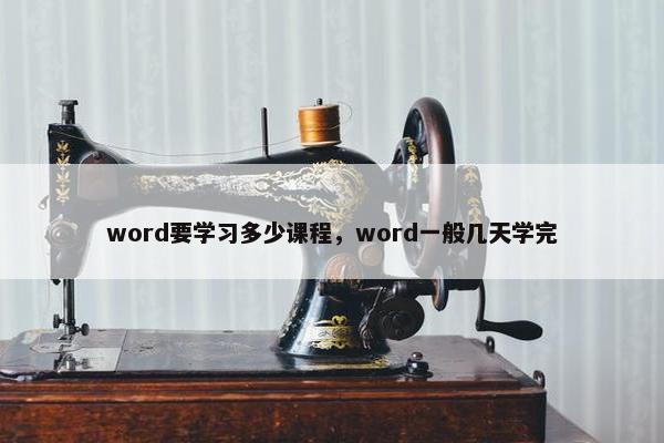 word要学习多少课程，word一般几天学完