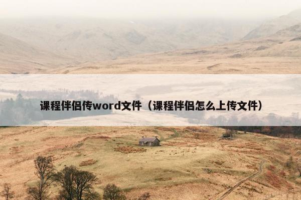 课程伴侣传word文件（课程伴侣怎么上传文件）