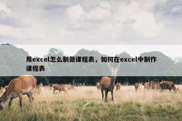 用excel怎么制做课程表，如何在excel中制作课程表