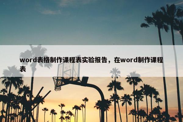 word表格制作课程表实验报告，在word制作课程表