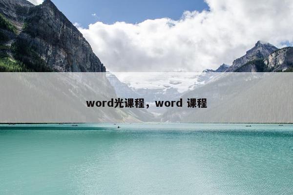 word光课程，word 课程