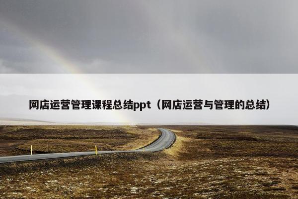 网店运营管理课程总结ppt（网店运营与管理的总结）