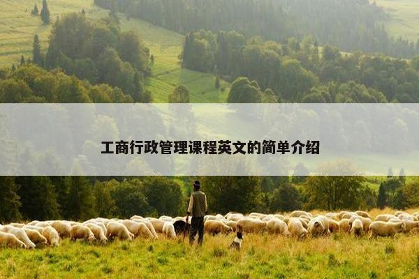 工商行政管理课程英文的简单介绍
