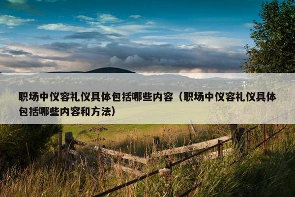 职场中仪容礼仪具体包括哪些内容（职场中仪容礼仪具体包括哪些内容和方法）