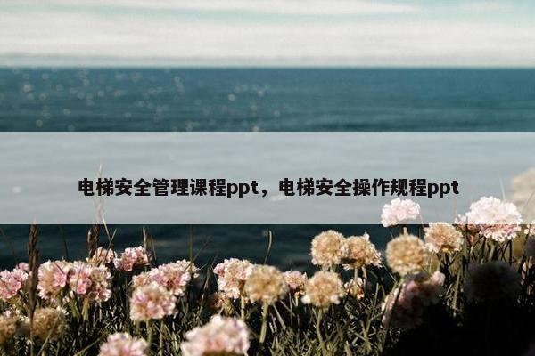 电梯安全管理课程ppt，电梯安全操作规程ppt