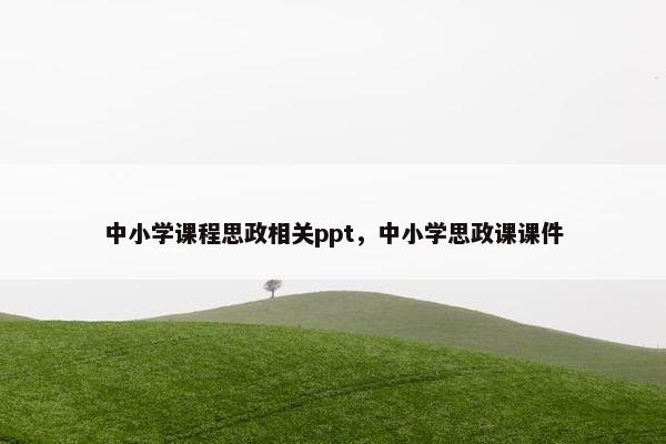 中小学课程思政相关ppt，中小学思政课课件