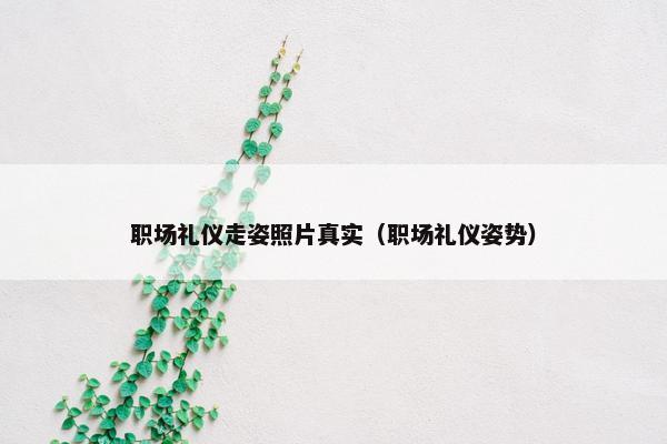 职场礼仪走姿照片真实（职场礼仪姿势）
