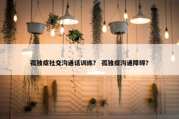 孤独症社交沟通话训练？ 孤独症沟通障碍？