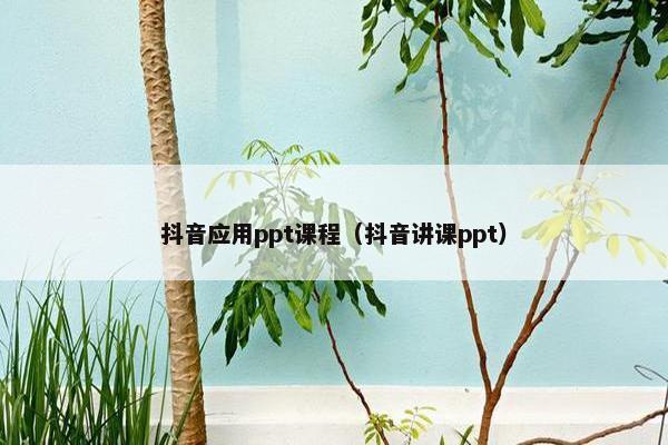 抖音应用ppt课程（抖音讲课ppt）
